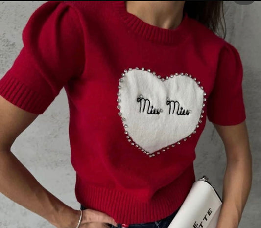 Muu muu heart sweater shirt