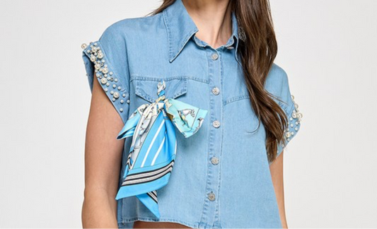 Pearl denim shirt