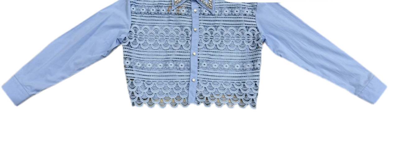 Blue rhinestone blouse